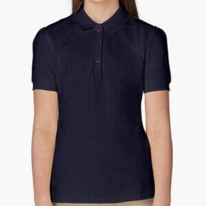 French Toast Girls School Uniform Polo size  XL 14-16 Navy Short Sleeve NWOT